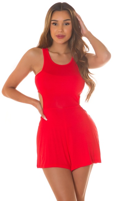 Jumpsuit with a Cut Out Red